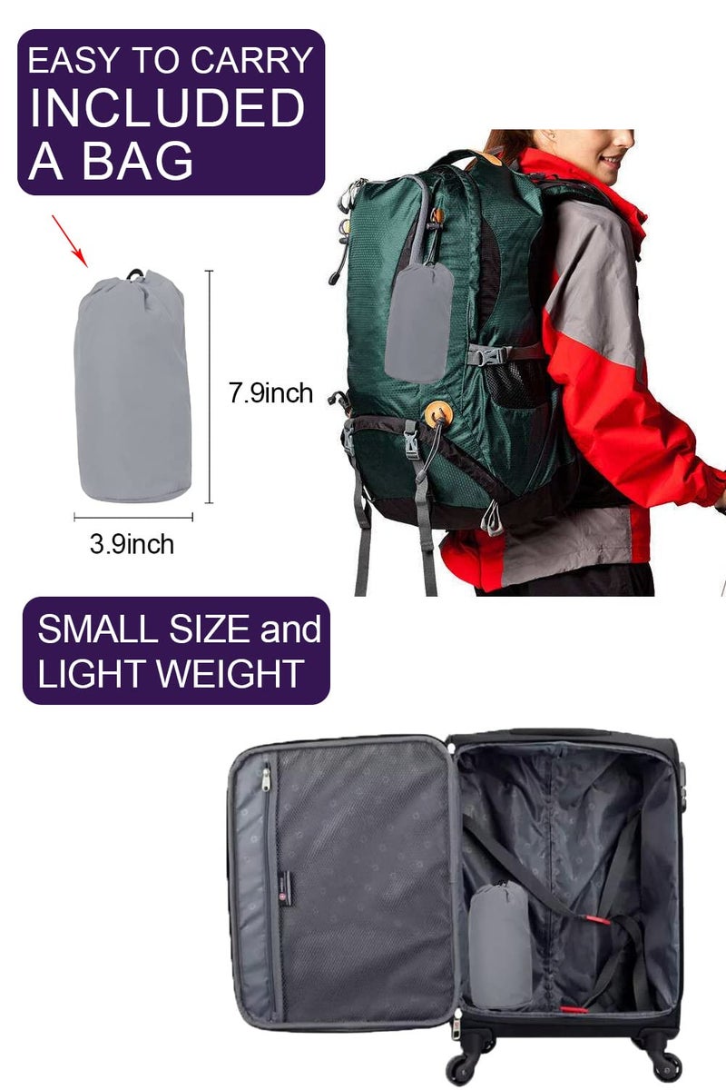 LOMON Women Waterproof Lightweight Rain Jacket Active Outdoor Hooded Raincoat (XXL, Gray) - Image 5